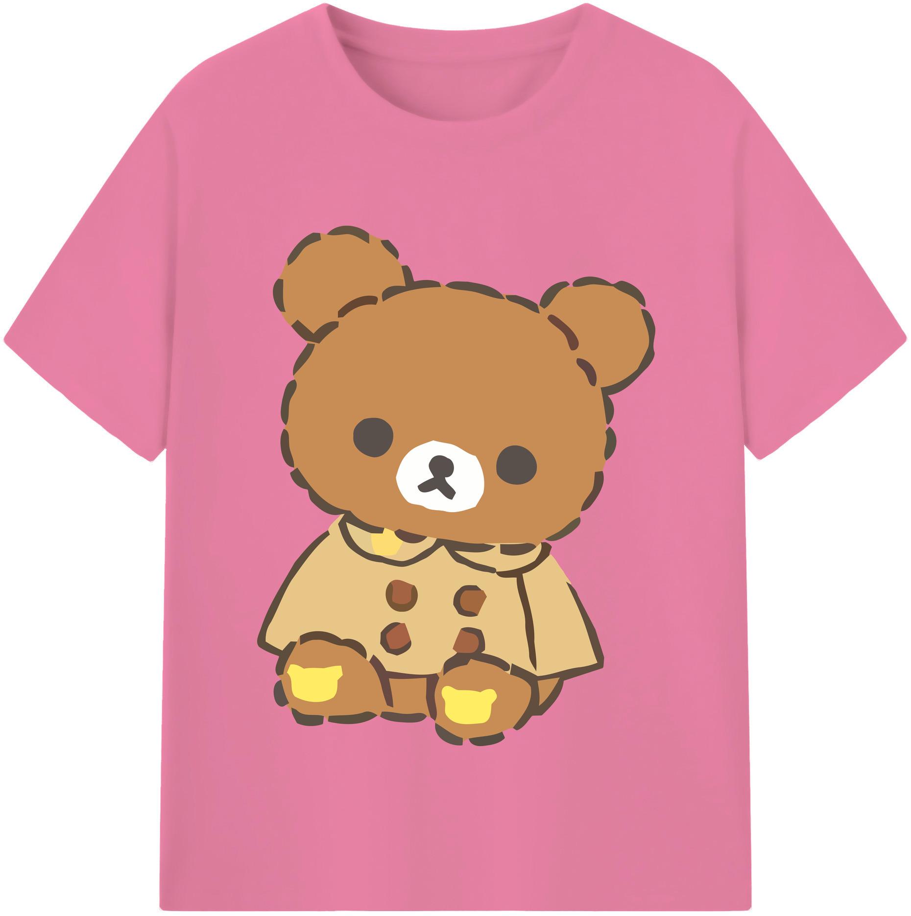 （画像用） リラックマ リラックマ キイロイトリ Rilakkuma Korilakkuma Kiiroitori 綿100％半袖Tシャツ（フロントプリント）